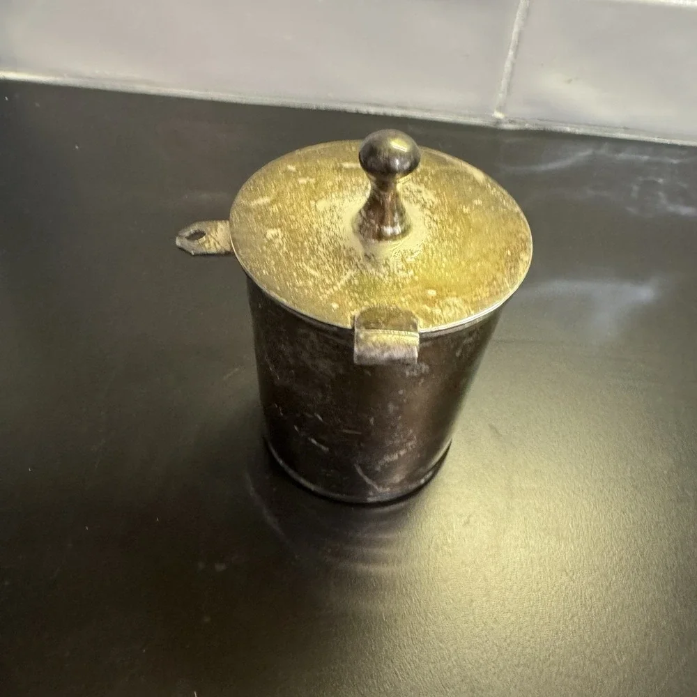 restoration hardware Brass Plated‎ Jam Pot And Glass Insert